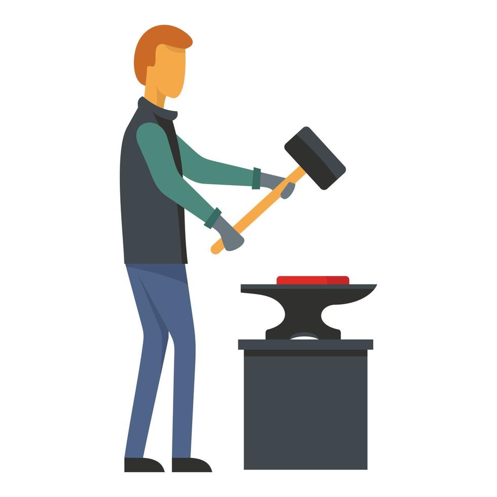 Man blacksmith icon, flat style vector