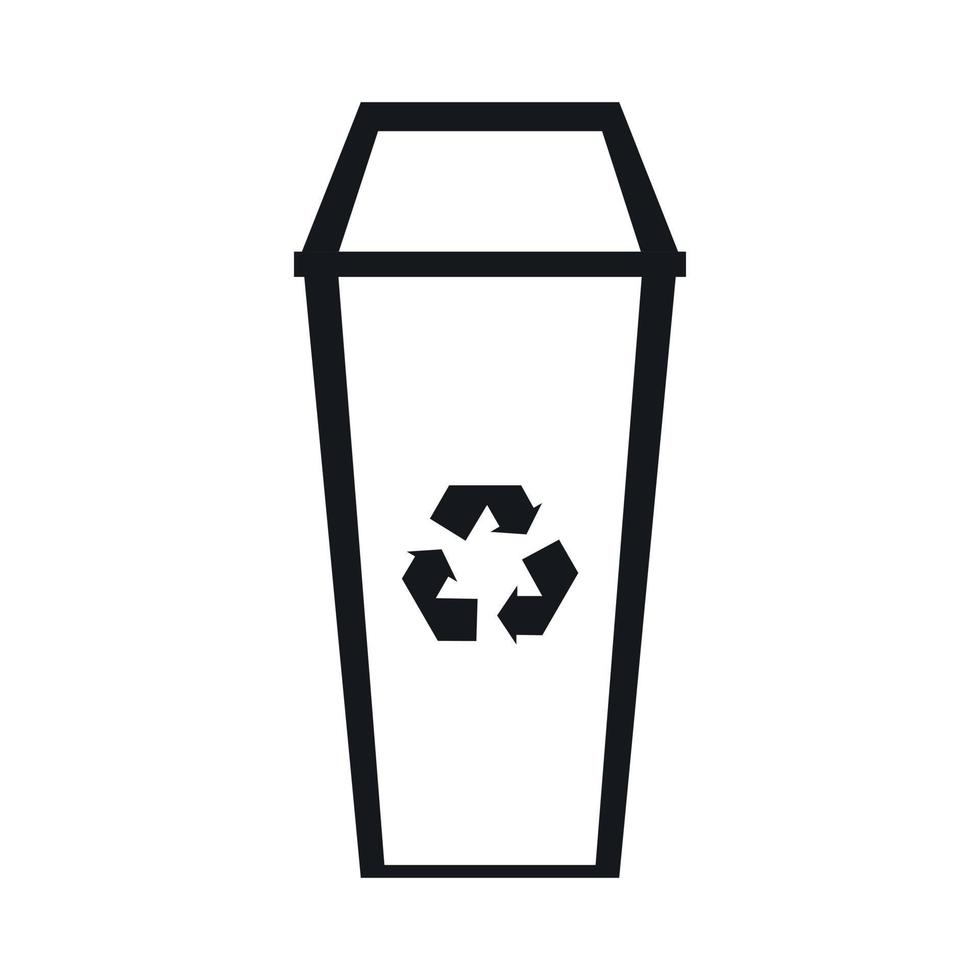 Trash can icon, simple style vector