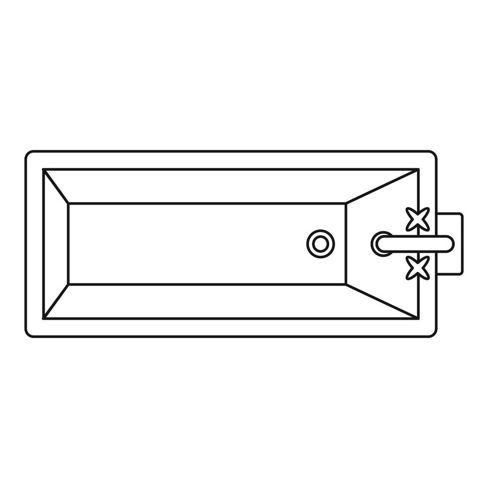 Top view bathtube icon, outline style vector