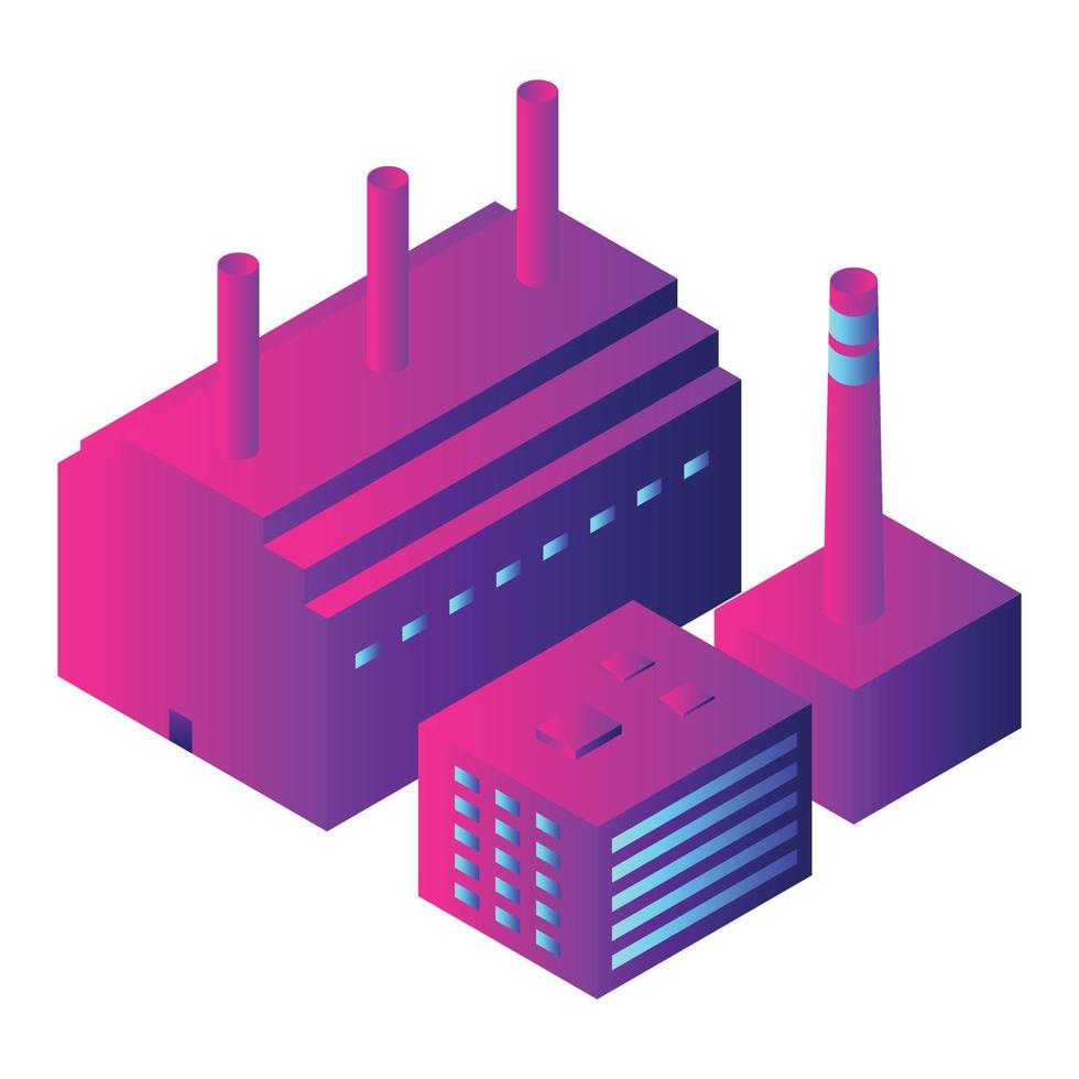 Intelligent factory icon, isometric style vector