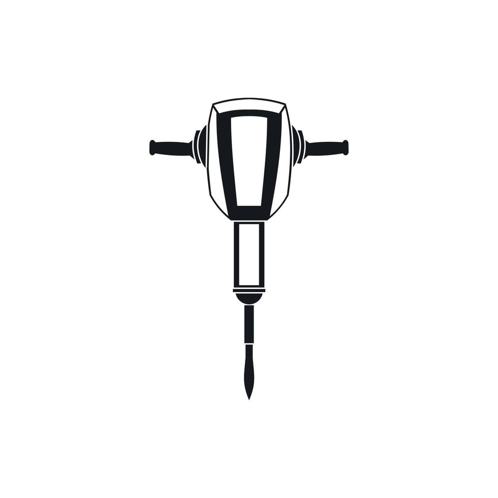 Pneumatic plugger hammer icon, simple style vector
