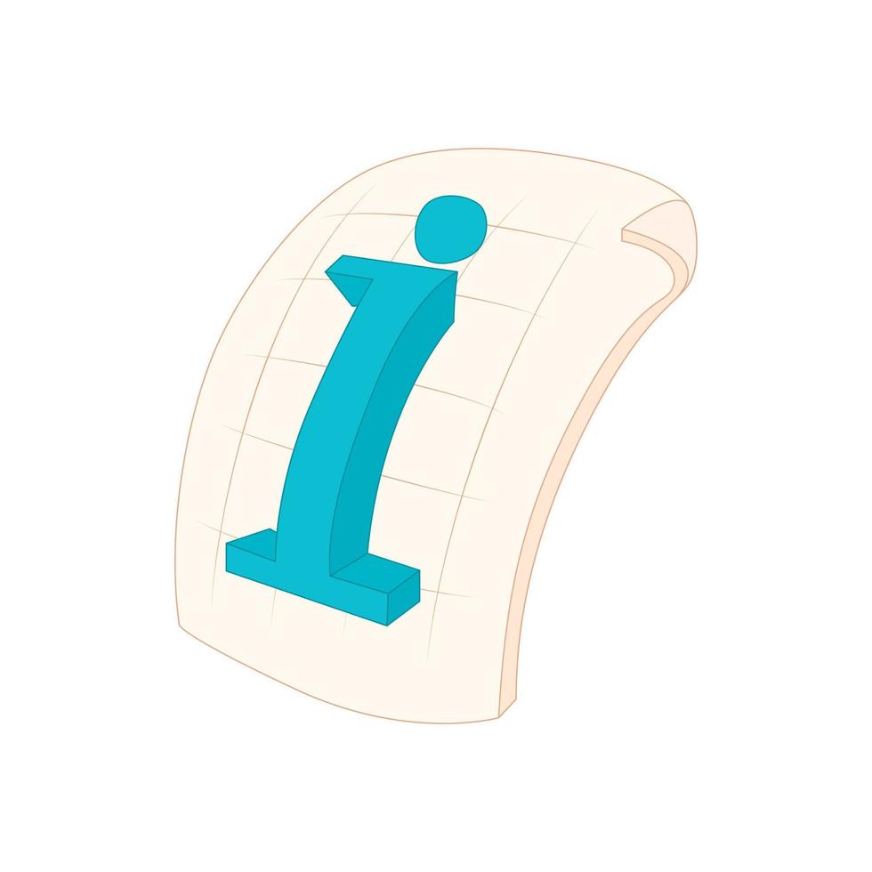 Information file icon in cartoon style vector