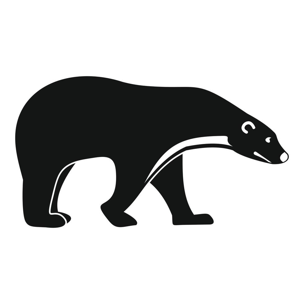 icono de oso polar, estilo simple vector