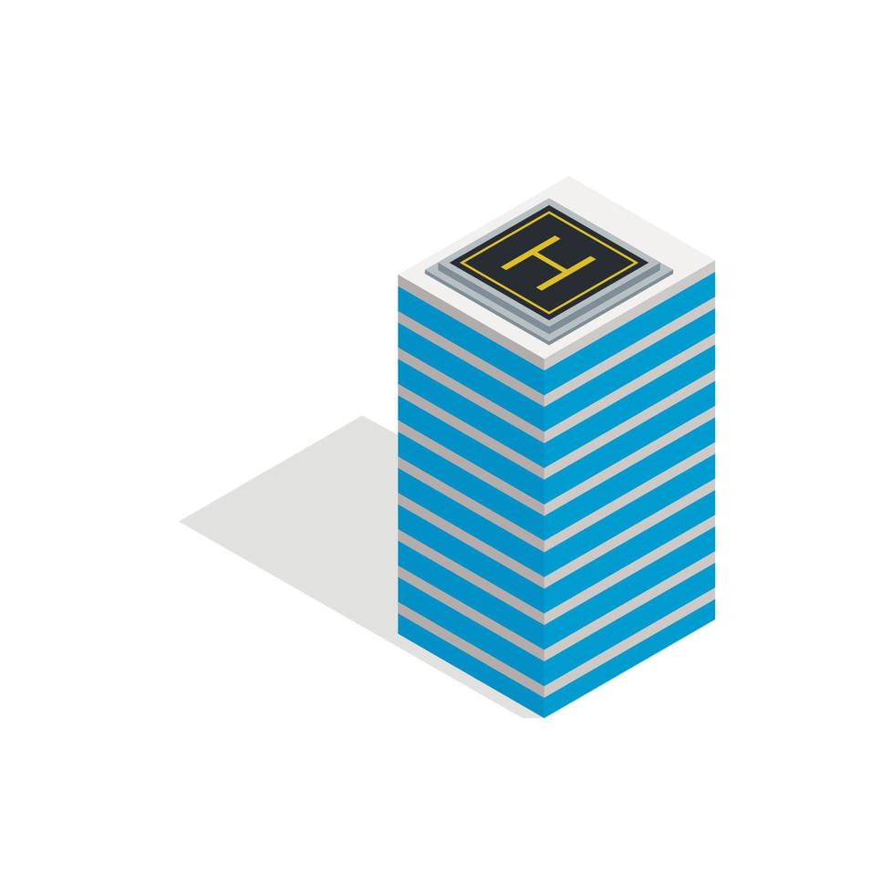 Helicopter landing pad icon, isometric 3d style vector