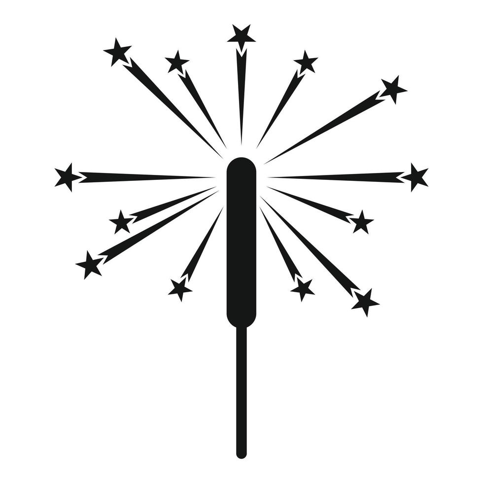 Sparkler icon, simple style vector