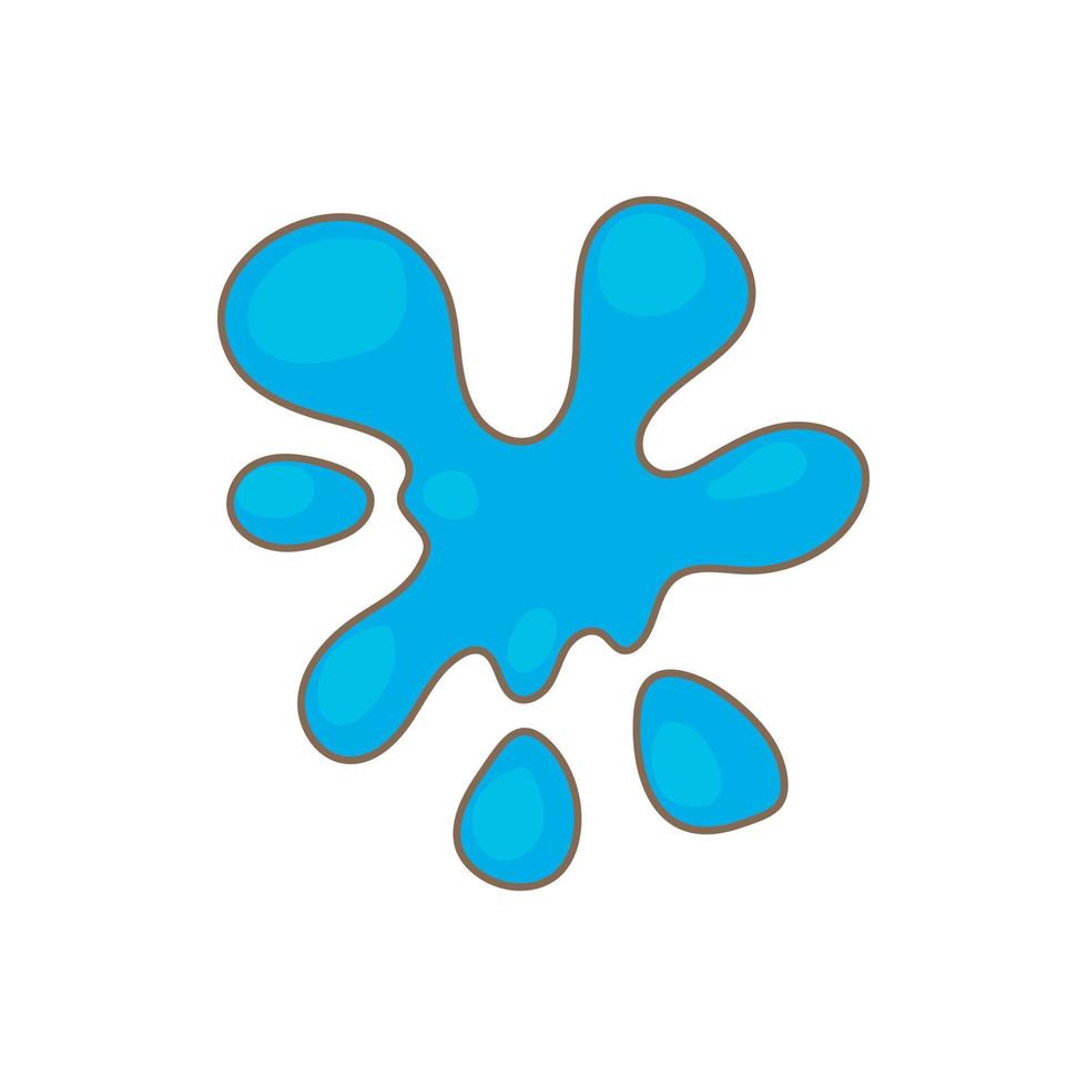 Blue spot of paint icon, cartoon style vector