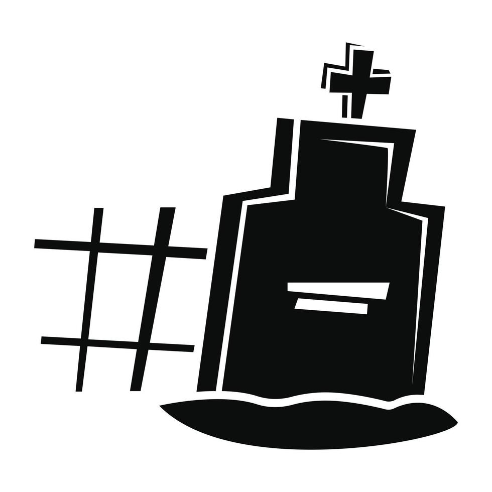 icono de tumba, estilo simple vector
