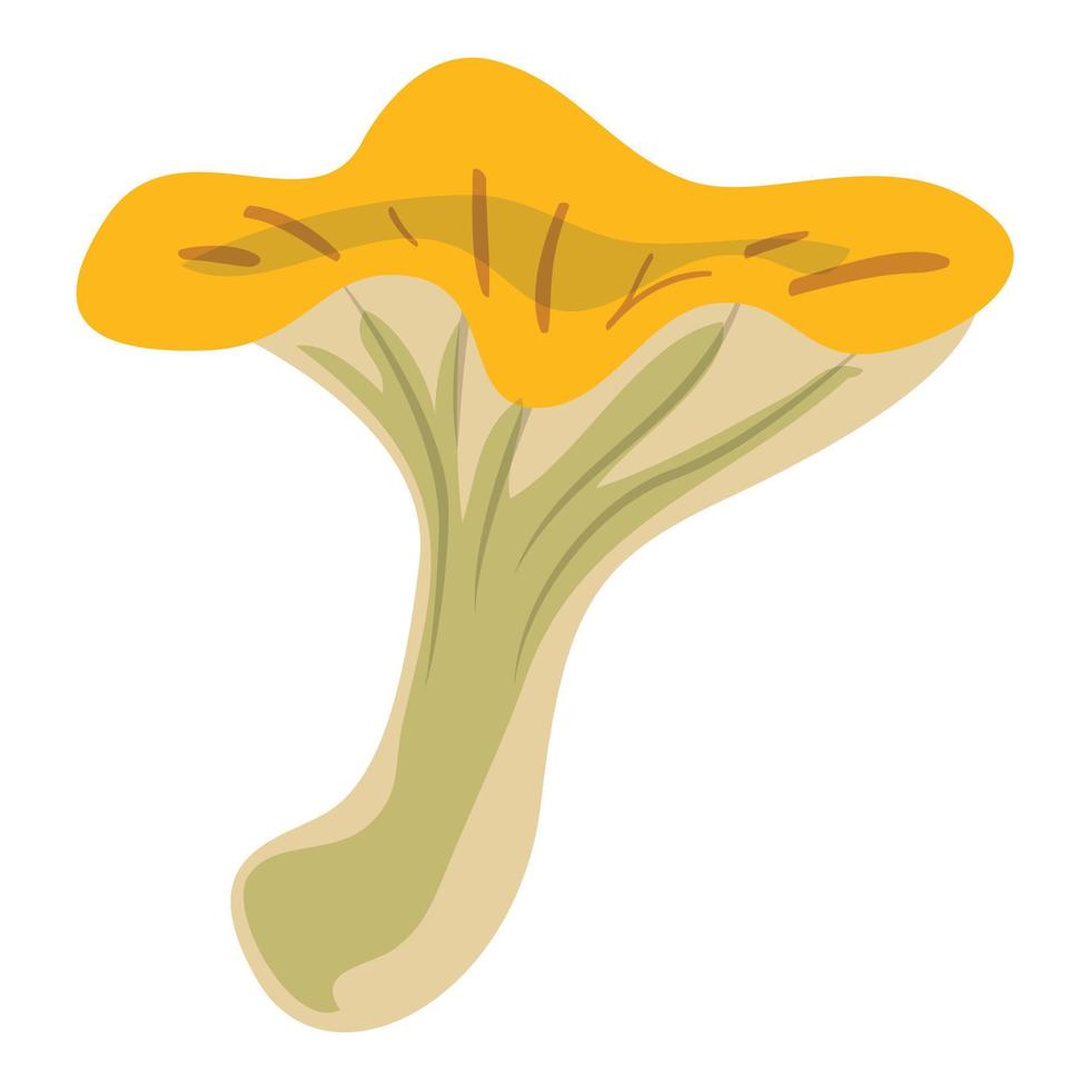 Yellow mushroom icon, cartoon style vector