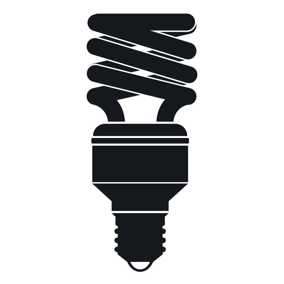 Energy saving bulb icon, simple style vector