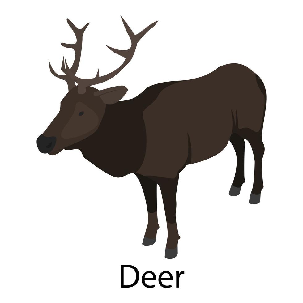 Deer icon, isometric style vector