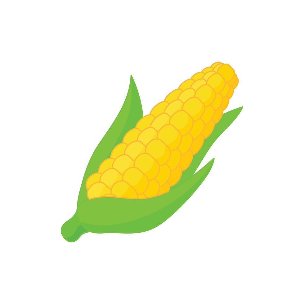 Corncob icon in cartoon style vector