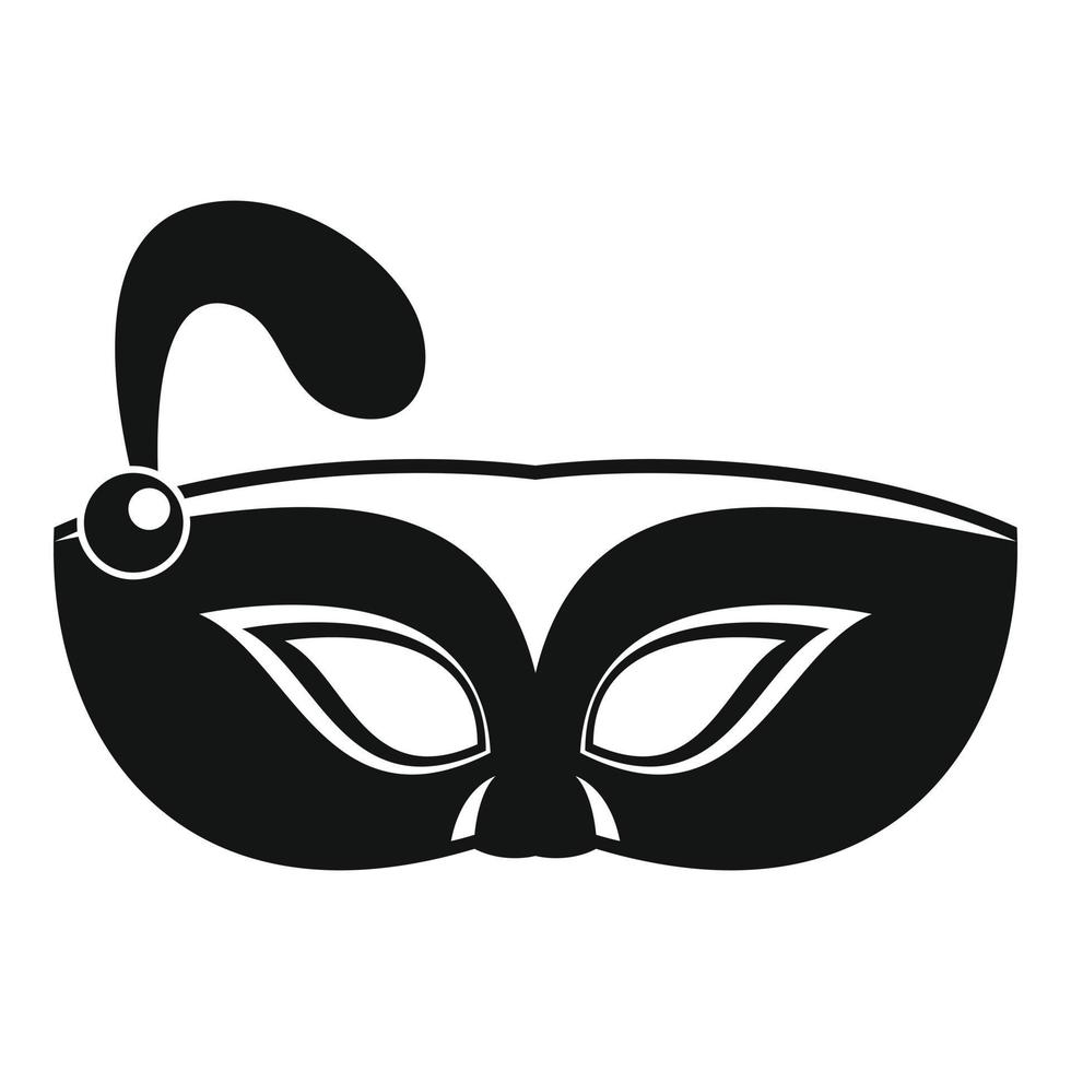 icono de carnaval de máscara nocturna, estilo simple vector