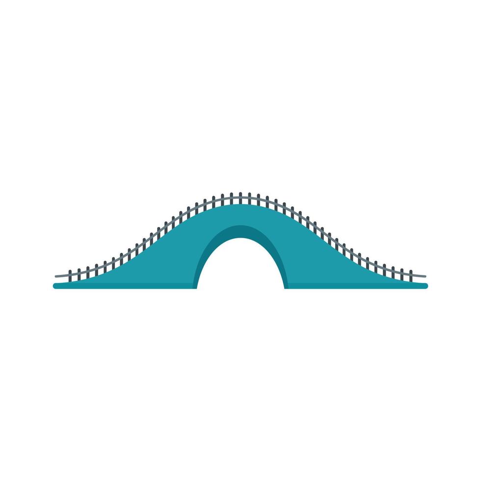 Blue bridge icon, flat style vector