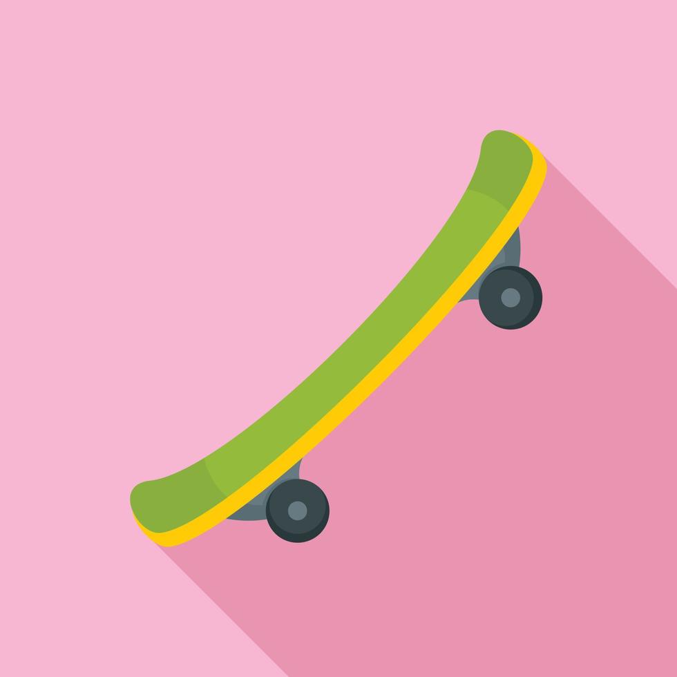 Awesome skateboard icon, flat style vector