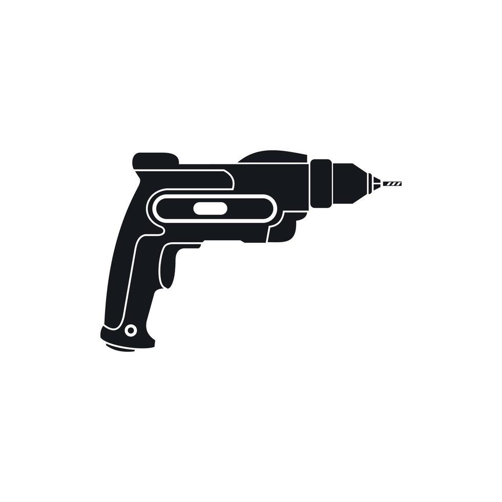 Hand drill icon, simple style vector