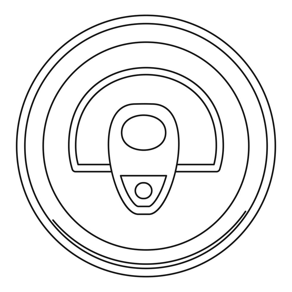 Top can icon, outline style vector