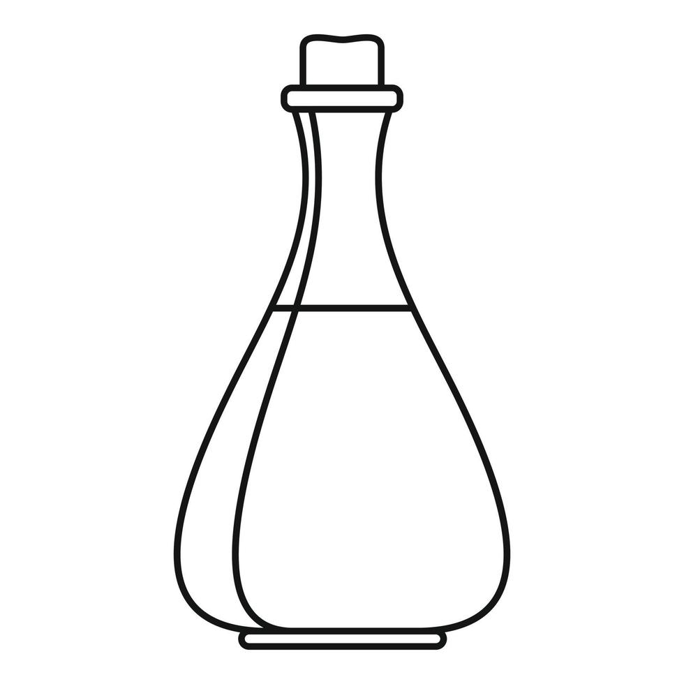 icono de botella de aceite de oliva, estilo de esquema vector