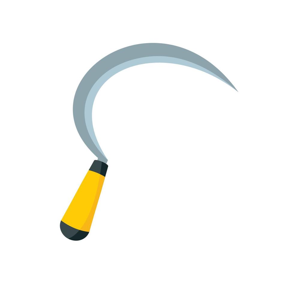 Farm sickle icon, flat style vector