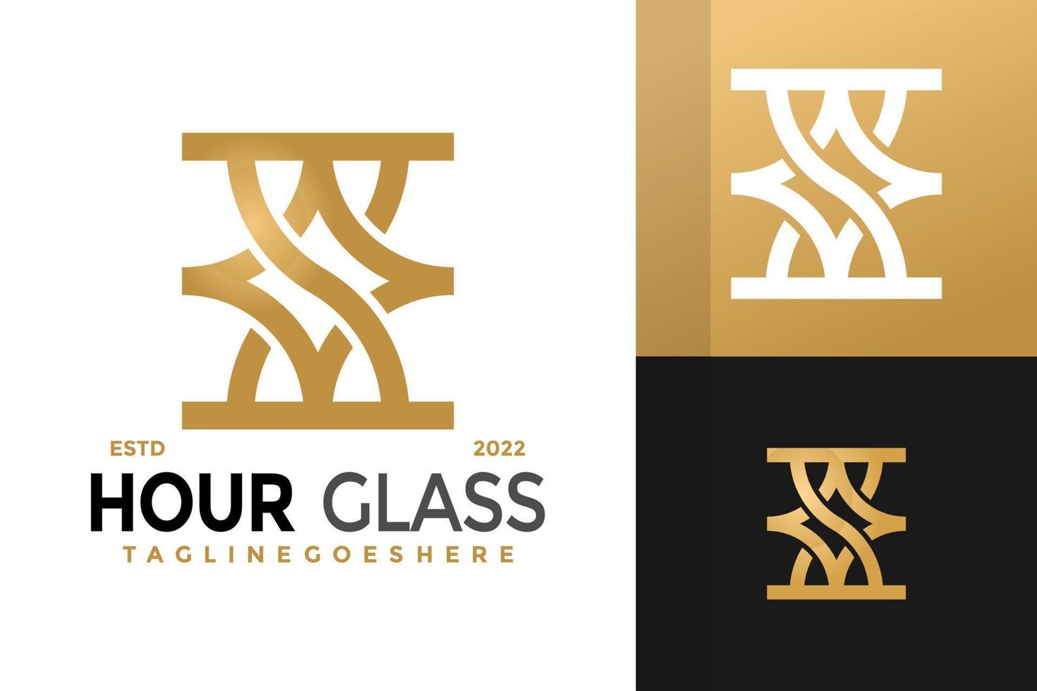 Luxury Hourglass Elegant Logo Design, brand identity logos vector, modern logo, Logo Designs Vector Illustration Template