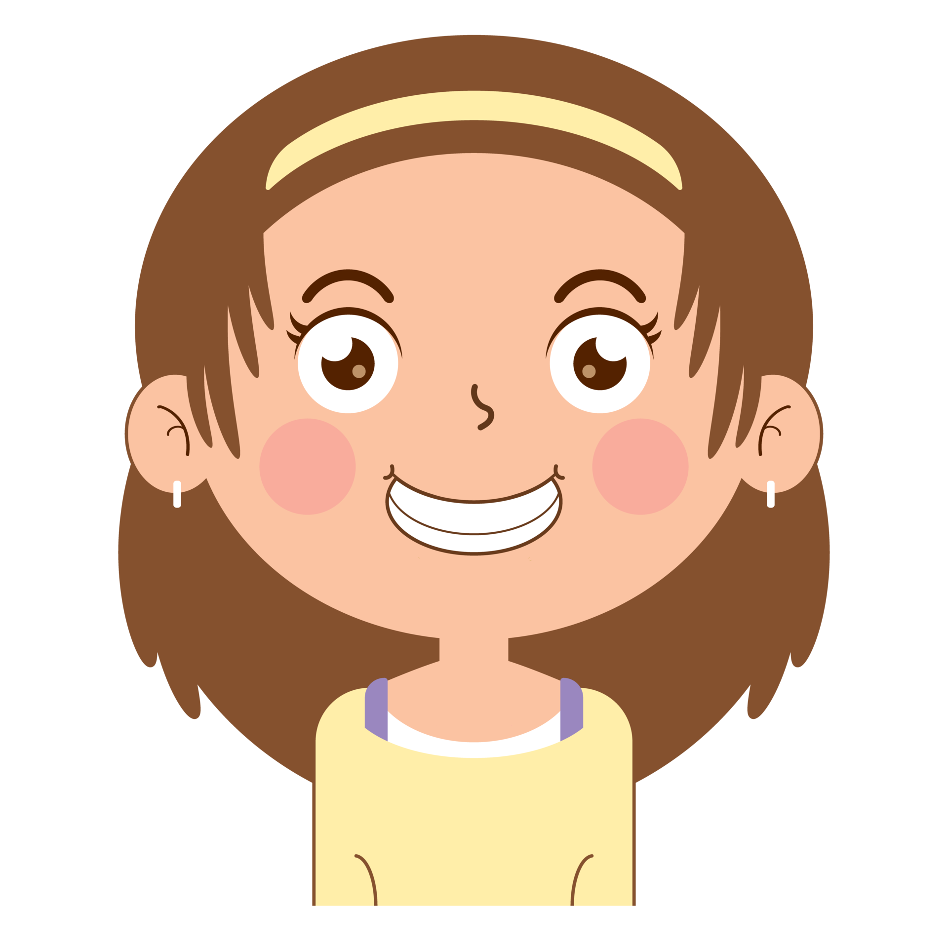 Free girl happy face cartoon cute 14428602 PNG with Transparent Background