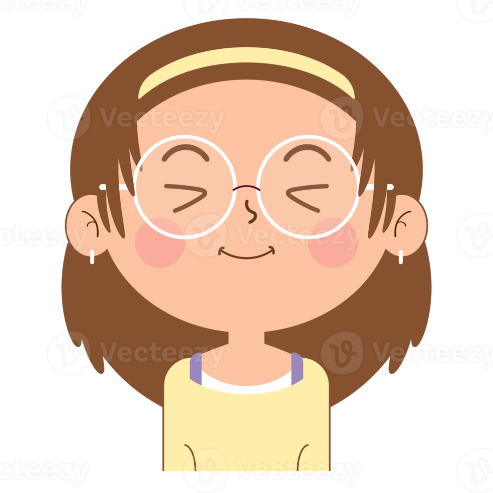 girl happy face cartoon cute png