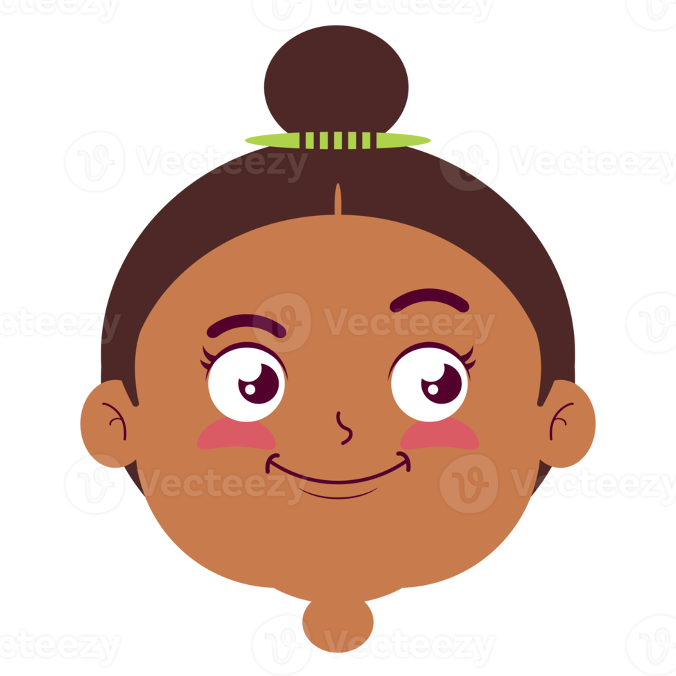 girl happy face cartoon cute png