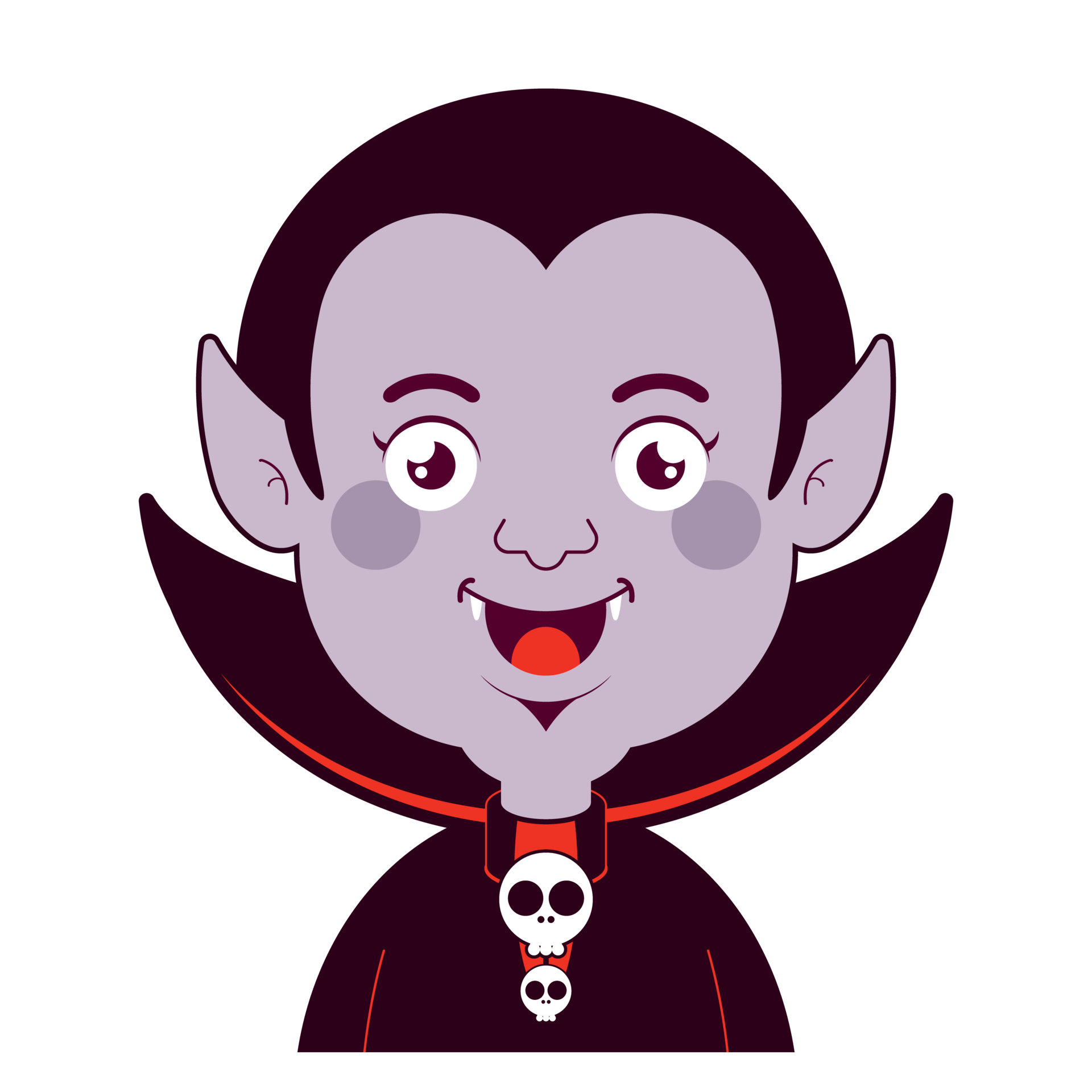 Free Dracula happy face cartoon cute 14428632 PNG with Transparent