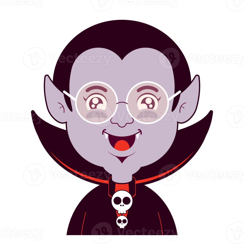 Dracula happy face cartoon cute png