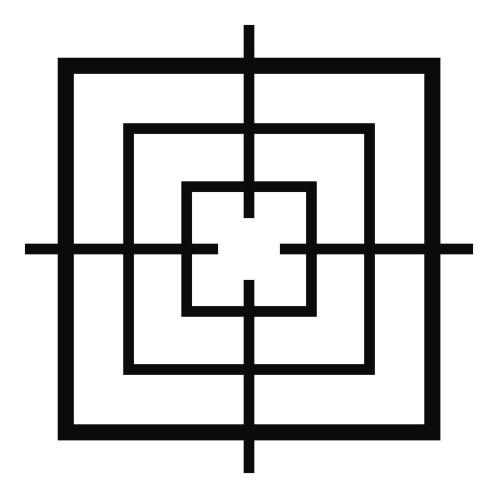 Square objective icon, simple style. vector