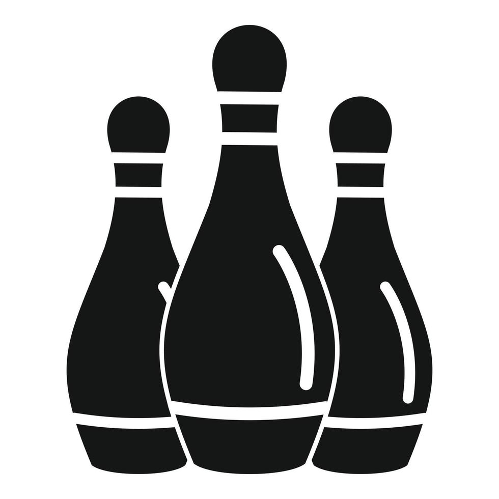 Bowling skittles icon, simple style vector