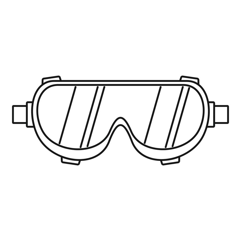 icono de gafas de trabajador de soldadura, estilo de esquema vector