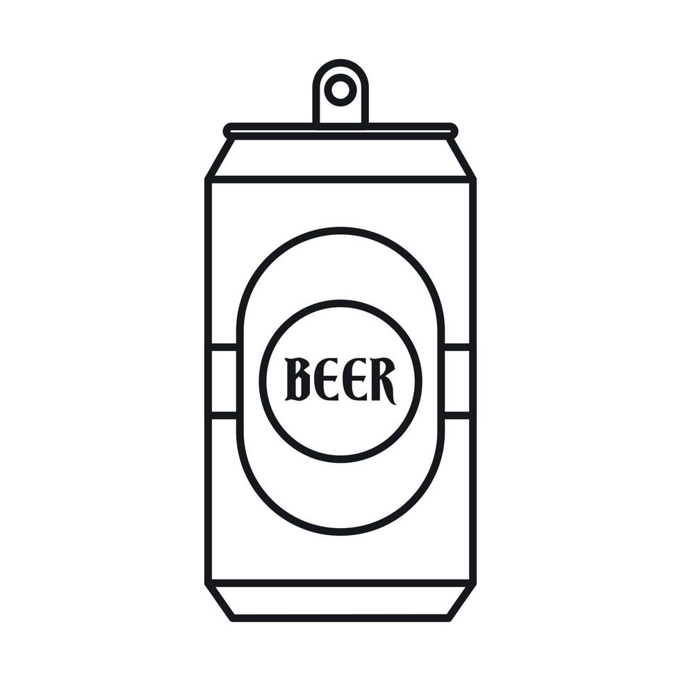 Aluminum can icon, outline style vector
