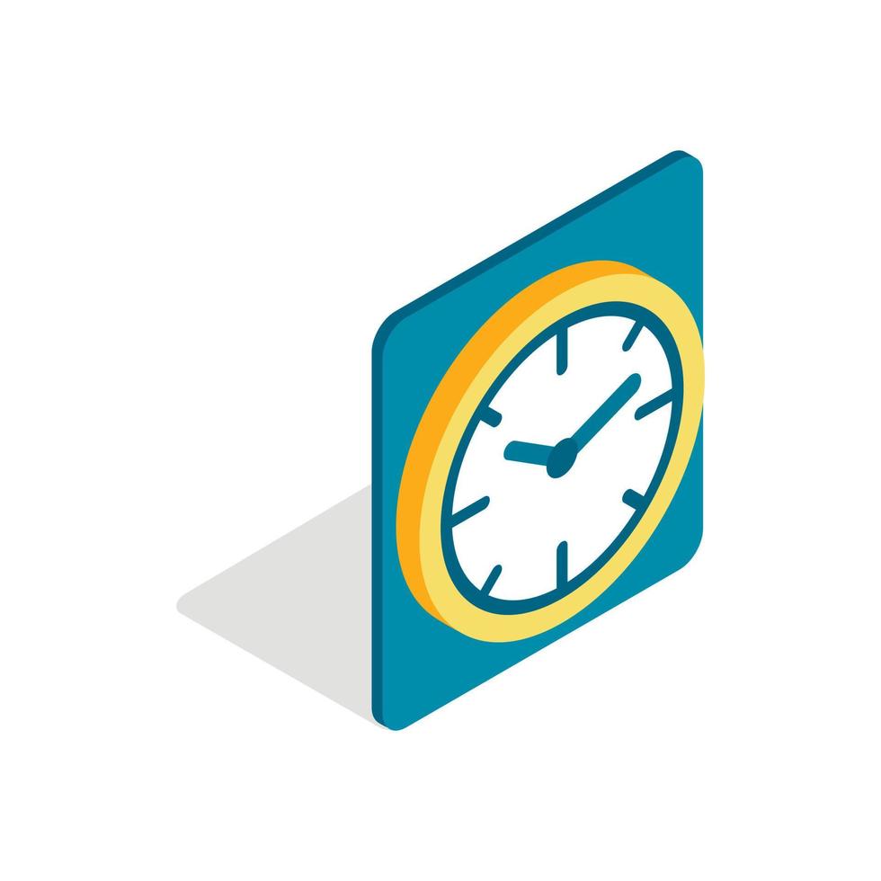 Wall color clock icon, isometric 3d style vector