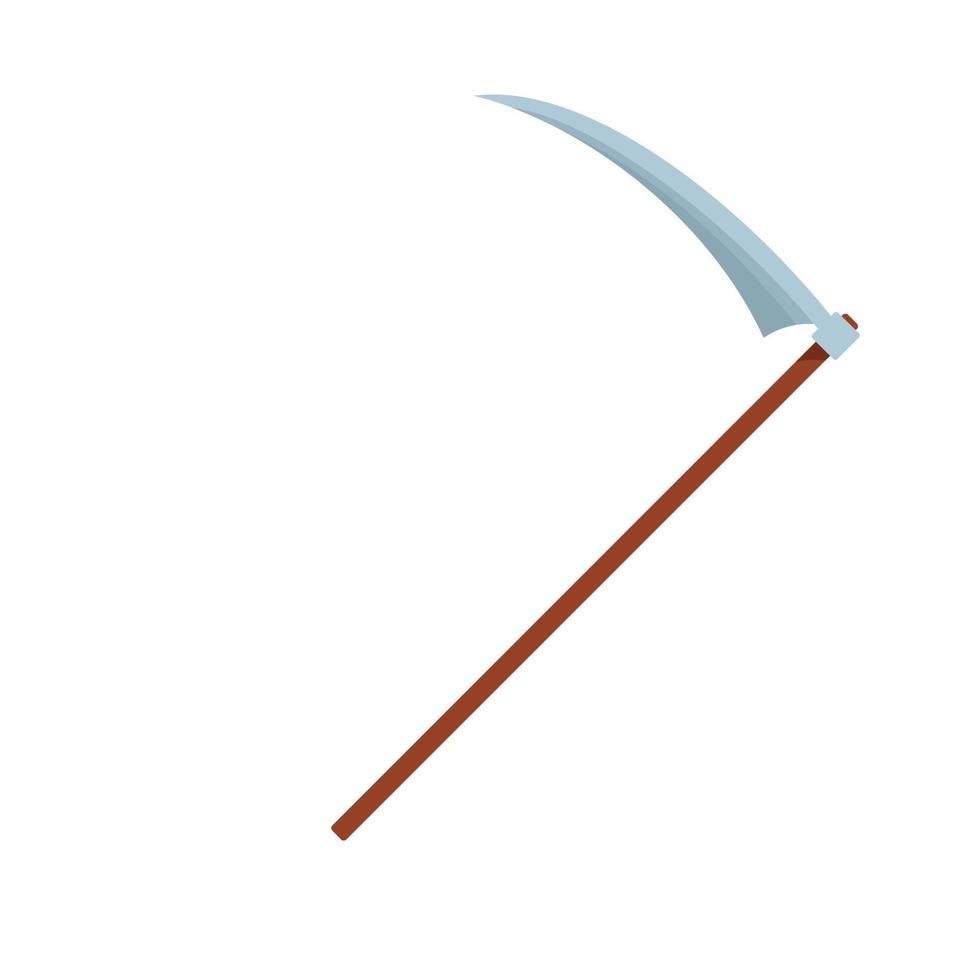 Scythe icon, flat style vector