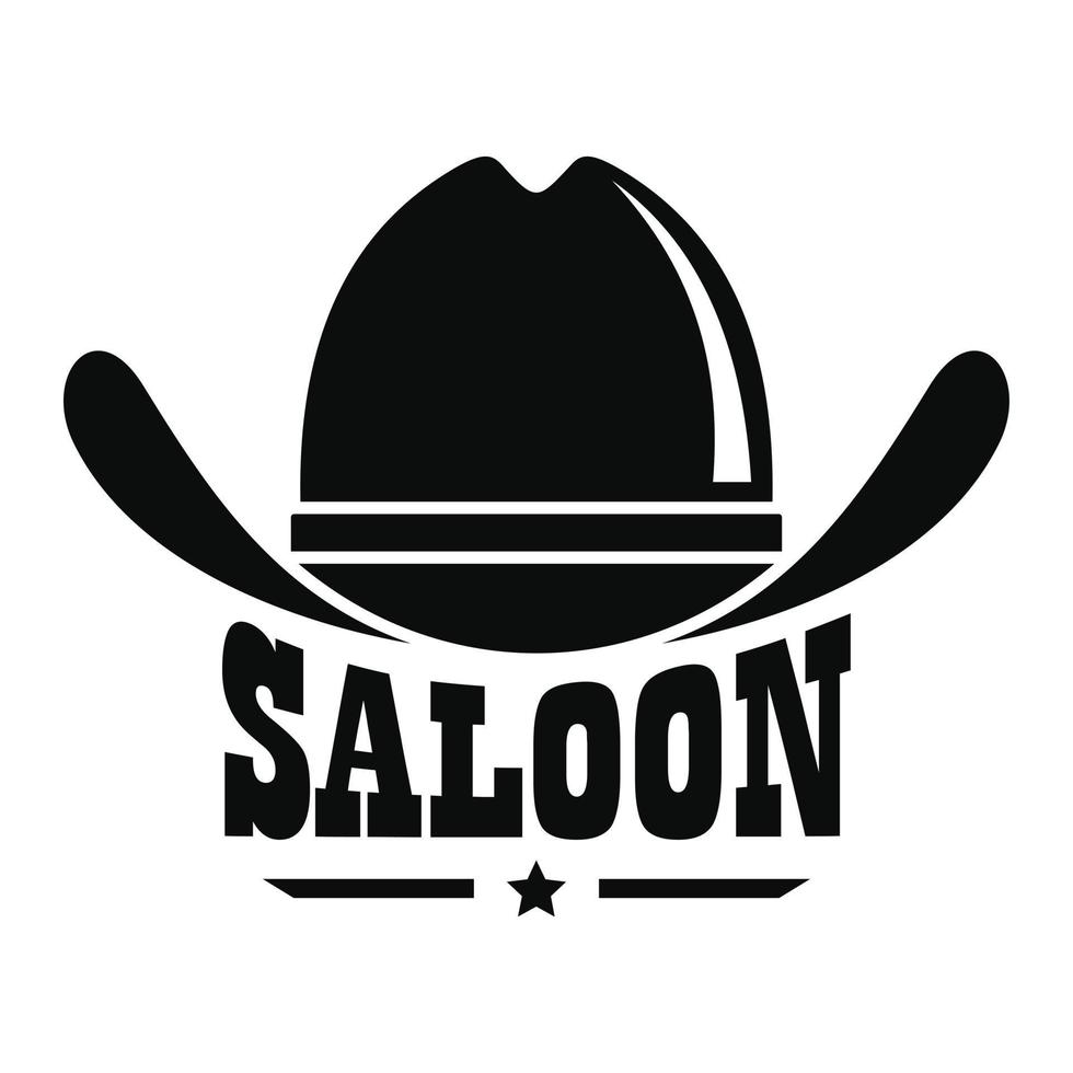 Saloon logo, simple style vector