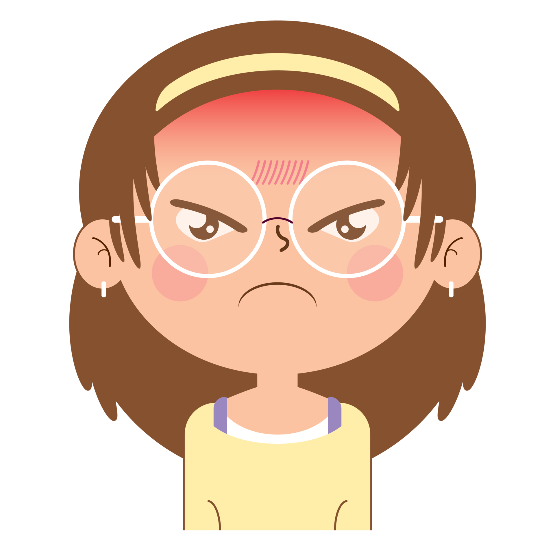 Girl Angry Face Cartoon Cute 14428714 PNG