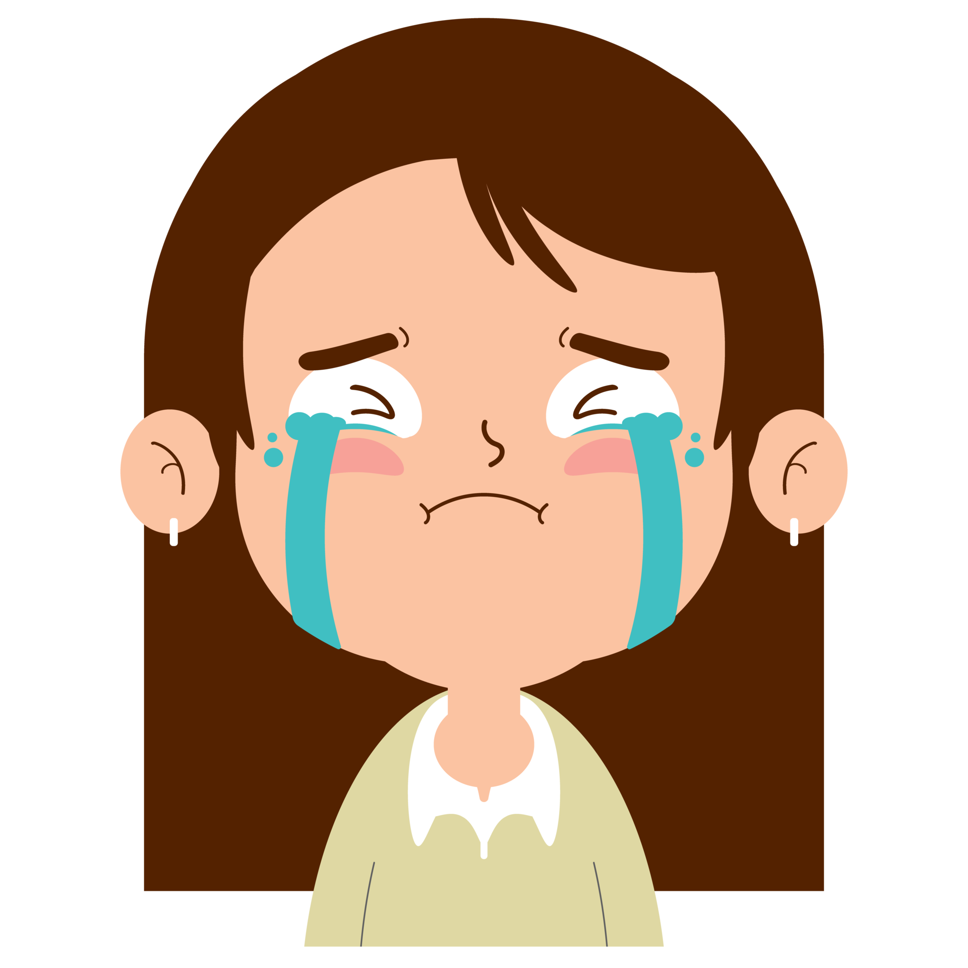 Free girl crying face cartoon cute 14428724 PNG with Transparent Background