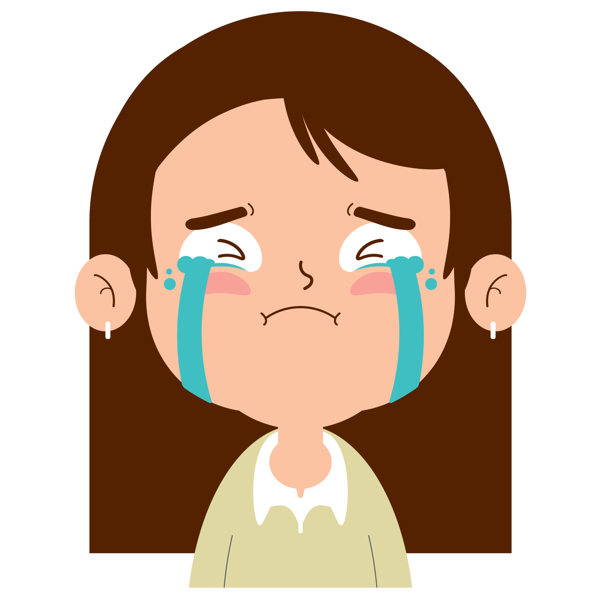 Girl Crying Face Cartoon Cute 14428724 Png