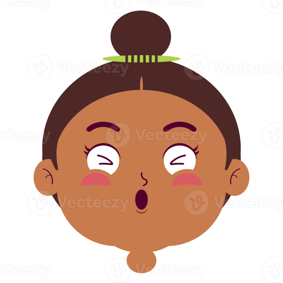 girl happy face cartoon cute png