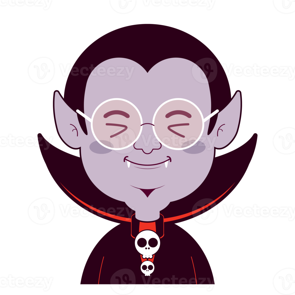 Dracula happy face cartoon cute png