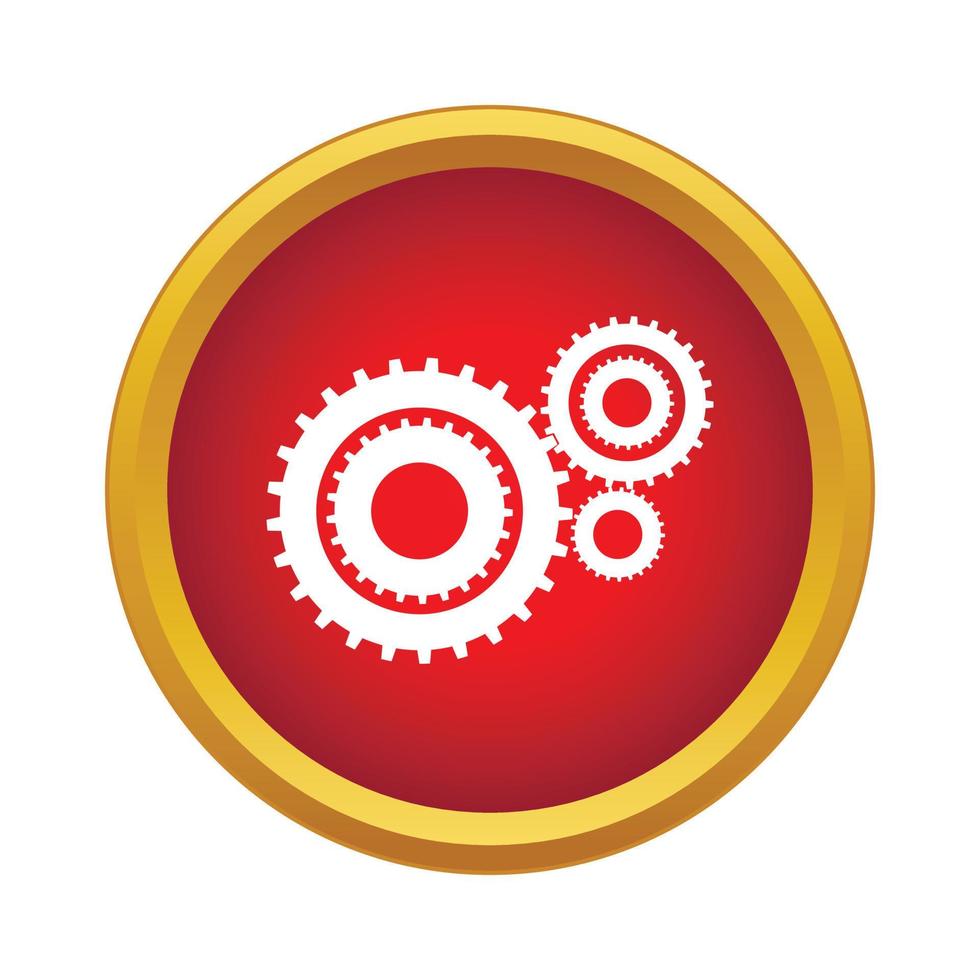 Gear icon, simple style vector