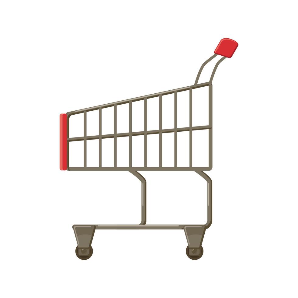 Shopping cart icon, cartoon style vector