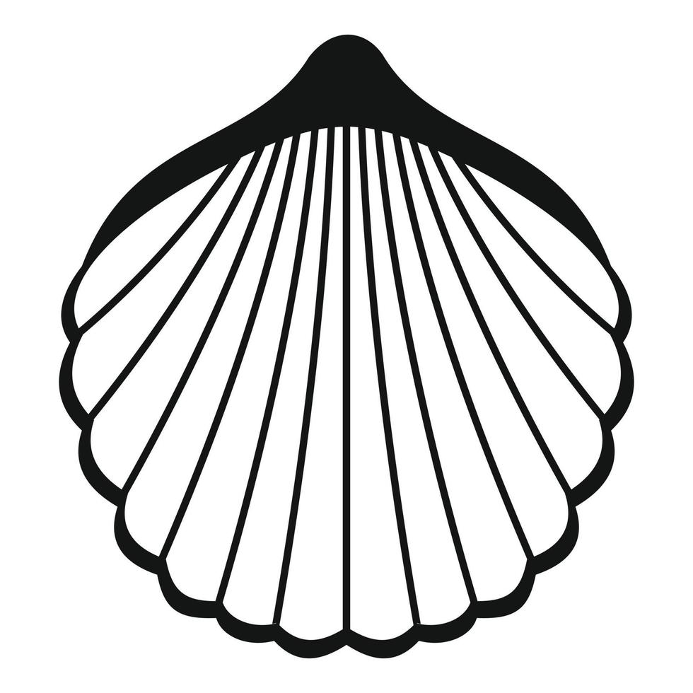 hermoso icono de concha, estilo simple vector