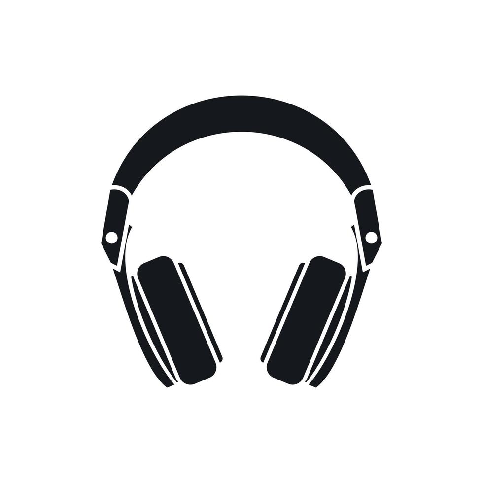 Headphones icon, simple style vector