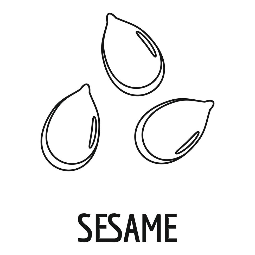 Sesame icon, outline style vector