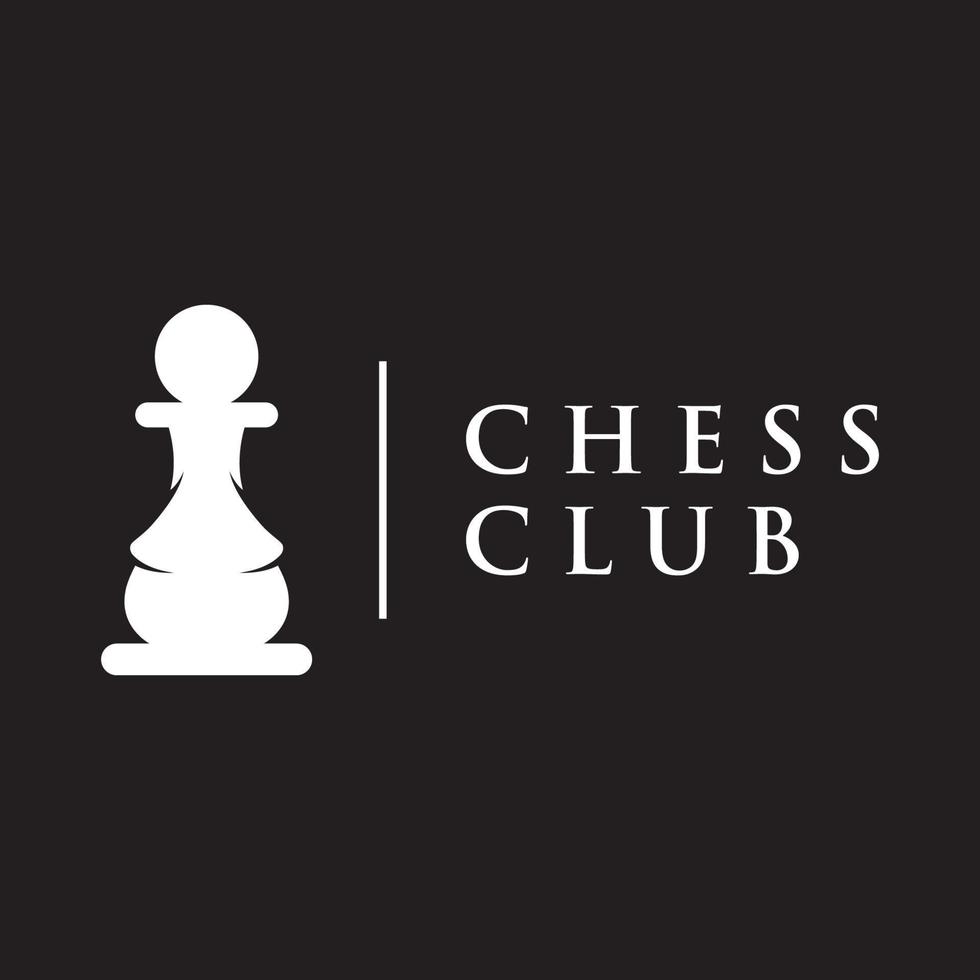logotipo de plantilla de juego de estrategia de ajedrez con reyes, peones y torres. logos para torneos, equipos de ajedrez y juegos. vector