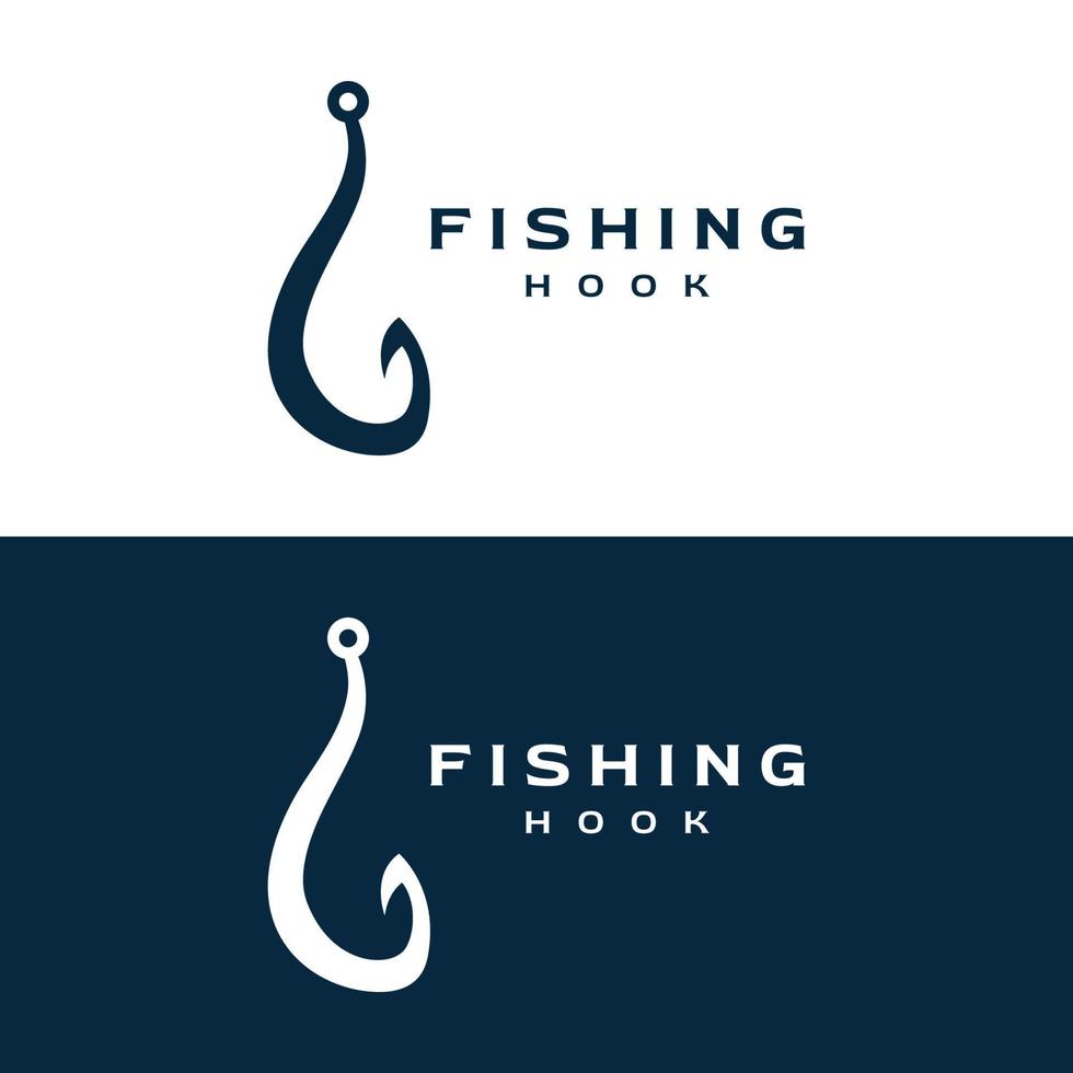 Vintage fish hook template logo as a fishing tool. Logo for business, hook shop or fishing shop, fishing, label and stamp. vector