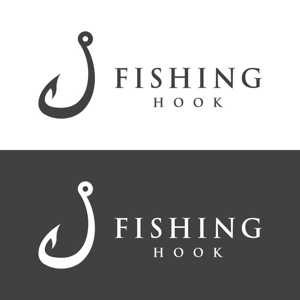 Vintage fish hook template logo as a fishing tool. Logo for business, hook shop or fishing shop, fishing, label and stamp. vector