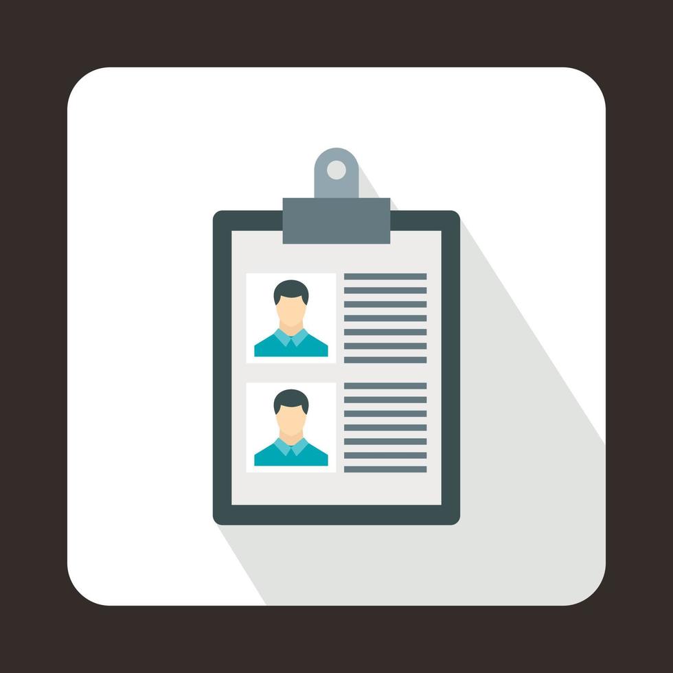 Resume of two candidates icon, flat style vector