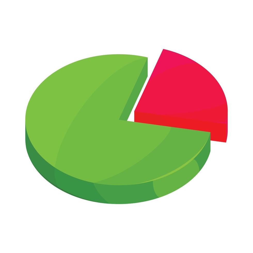 Pie chart icon in cartoon style vector